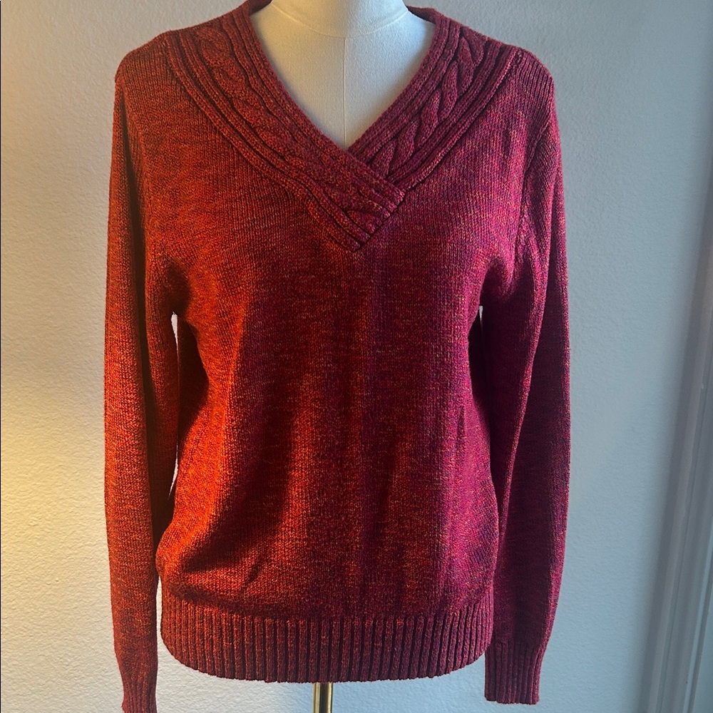 INDIGO V-Neck Red Sweater for Women